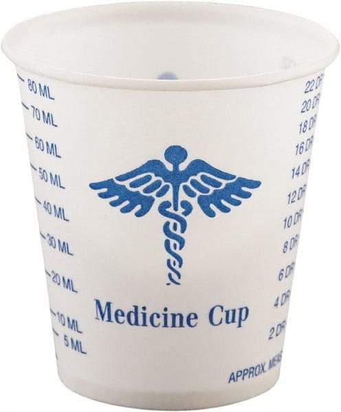 Solo - Paper Medical & Dental Graduated Cups, 3 oz - White & Blue - Benchmark Tooling