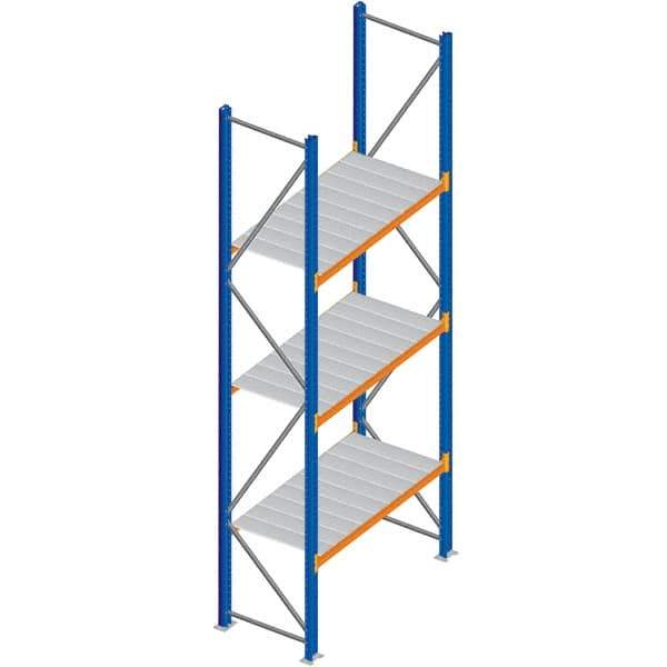 Interlake Mecalux - 1 Bay, 3 Shelf, 1,725 Lb per Level Capacity, Blue Bulk Storage Rack - 84" Wide x 144" High x 36" Deep - Benchmark Tooling