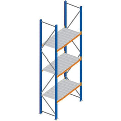 Interlake Mecalux - 1 Bay, 3 Shelf, 1,725 Lb per Level Capacity, Blue Bulk Storage Rack - 84" Wide x 144" High x 36" Deep - Benchmark Tooling