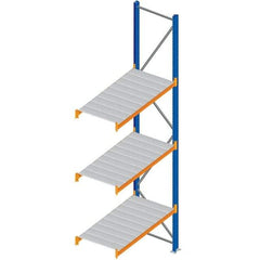 Interlake Mecalux - 1 Bay, 3 Shelf, 1,725 Lb per Level Capacity, Blue Bulk Storage Rack - 84" Wide x 144" High x 24" Deep - Benchmark Tooling