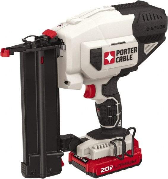 Porter-Cable - Cordless Brad Nailer Kit - 18 Gauge Nail Diam, 2" Long Nail, Lithium-Ion Batteries Included - Benchmark Tooling