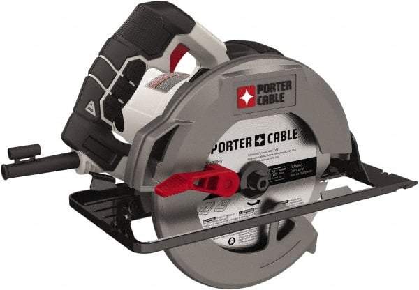 Porter-Cable - 15 Amps, 7-1/4" Blade Diam, 5,500 RPM, Electric Circular Saw - 120 Volts, 6' Cord Length, 5/8" Arbor Hole, Right Blade - Benchmark Tooling