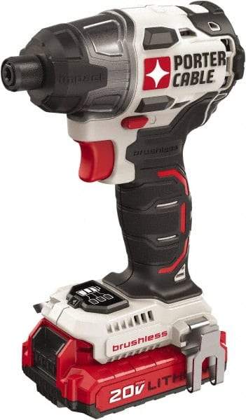 Porter-Cable - 20 Volt, 1/4" Drive, 1,400 In/Lb Torque, Cordless Impact Driver - Mid-Handle, 2700 RPM, 2 Batteries Included - Benchmark Tooling