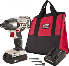 Porter-Cable - 20 Volt, 1/4" Drive, 1,450 In/Lb Torque, Cordless Impact Driver - Mid-Handle, 3000 RPM, 1 Battery Included - Benchmark Tooling