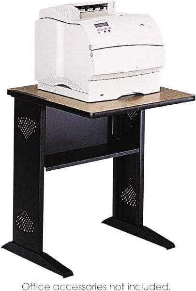 Safco - Medium Oak & Black Printer/Copier Stand - Use with Fax Machines, Printer - Benchmark Tooling
