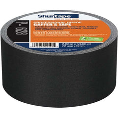 Gaffers Tape: 72 mm Wide, 50 m Long, Black Rubber Adhesive, Series P- 628