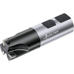 Walter - 3/4" Cut Diam, 5.6mm Max Depth of Cut, 3/4" Shank Diam, 75.6mm OAL, Indexable Square Shoulder End Mill - Weldon Shank, 0° Lead Angle, Through Coolant, Series M4132-UW - Benchmark Tooling