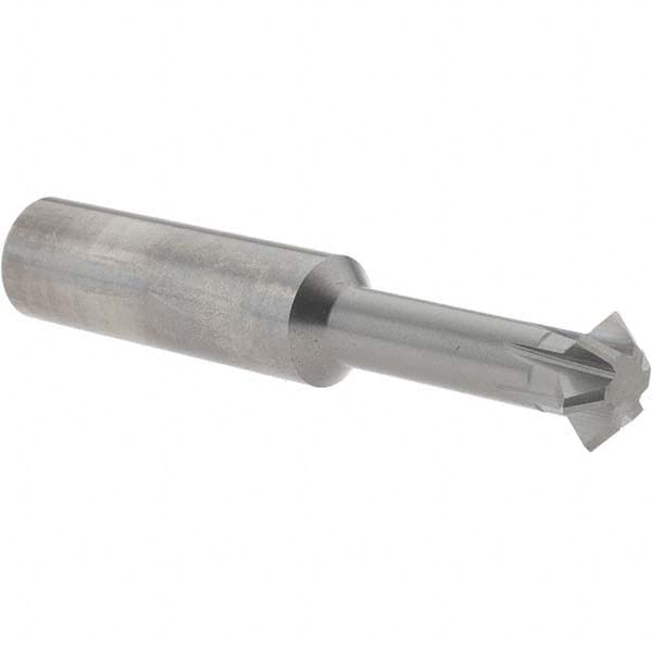 Accupro - 5/8° 5/8" Cut Diam, 0.25" Cut Width, 5/8" Shank, Solid Carbide Double-Angle Cutter - Benchmark Tooling