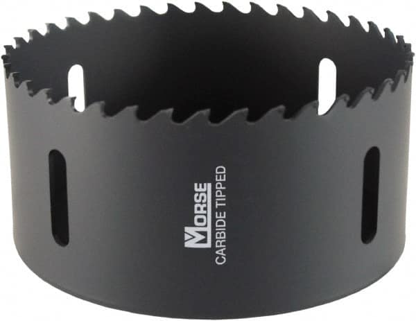 M.K. MORSE - 4-1/2" Diam, 1-15/16" Cutting Depth, Hole Saw - Carbide-Tipped Saw, Toothed Edge - Benchmark Tooling