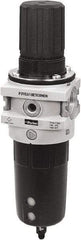 Parker - 1" NPT Port Heavy-Duty 1 Piece Filter/Regulator FRL Unit - Polypropylene Bowl, 465 SCFM, 254 Max psi, 13-1/2" High, Automatic Drain - Benchmark Tooling