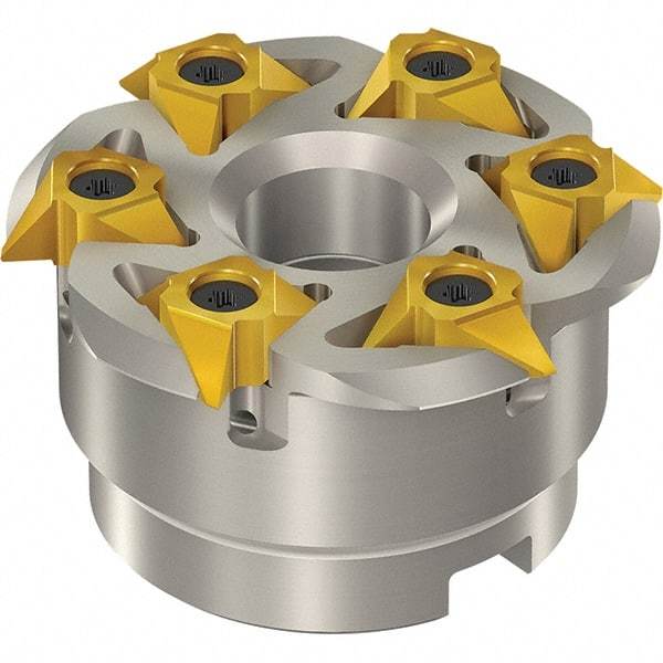 Vargus - 88mm Cut Diam, 300mm Max Hole Depth, 32mm Shank Diam, Internal/External Indexable Thread Mill - Insert Style 5VI, 5/8" Insert Size, 6 Inserts, Toolholder Style TM SC-D, 50mm OAL - Benchmark Tooling