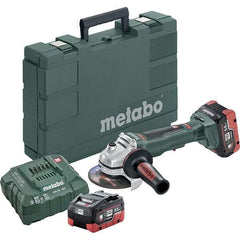 Metabo - 4-1/2" Wheel Diam, 9,000 RPM, Cordless Angle & Disc Grinder - 5/8-11 Spindle - Benchmark Tooling