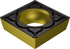 Sandvik Coromant - SCMT32.52 MM Grade 2220 Carbide Turning Insert - TiCN/AI2O3/TiN Finish, 90° Square, 3/8" Inscr Circle, 5/32" Thick, 1/32" Corner Radius - Benchmark Tooling