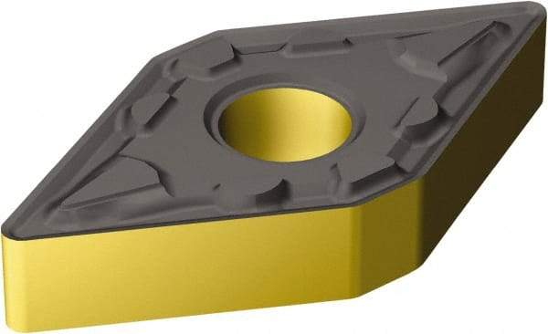 Sandvik Coromant - DNMG443 MM Grade 2220 Carbide Turning Insert - TiCN/AI2O3/TiN Finish, 55° Diamond, 1/2" Inscr Circle, 1/4" Thick, 3/64" Corner Radius - Benchmark Tooling