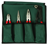 Soft Grip 4 Pc. Set Combination; Long Nose;Water Pump Pliers & Diagonal Cutter - Benchmark Tooling