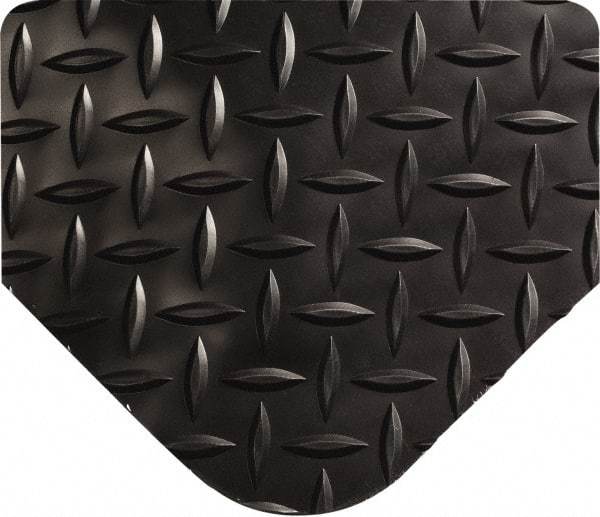 Wearwell - 20' Long x 3' Wide, Dry Environment, Anti-Fatigue Matting - Black, Vinyl with Urethane Sponge Base, Beveled on All 4 Sides - Benchmark Tooling