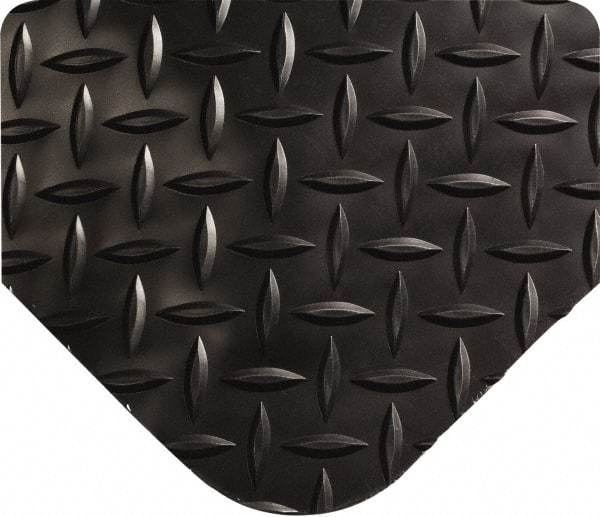 Wearwell - 9' Long x 2' Wide, Dry Environment, Anti-Fatigue Matting - Black, Vinyl with Vinyl Sponge Base, Beveled on All 4 Sides - Benchmark Tooling