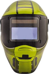 Save Phace - 4.33" Window Width x 3.54" Window Height, 3 to 10 Shade Auto-Darkening Lens, Fixed Front Welding Helmet - Green/Black, Nylon Green Lens - Benchmark Tooling