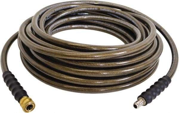 Simpson - 4,500 Max psi Fixed Pressure Washer Hose - 50' Long, Polyurethane, NPT, Female & Male - Benchmark Tooling