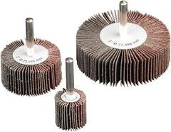 Camel Grinding Wheels - 2-1/2" Diam x 1/2" Face Width, Medium Aluminum Oxide Coated Mounted Flap Wheel - 1/4" Shank Mount, 60 Grit, X Weighted Cloth Backing, 20,000 Max RPM - Benchmark Tooling