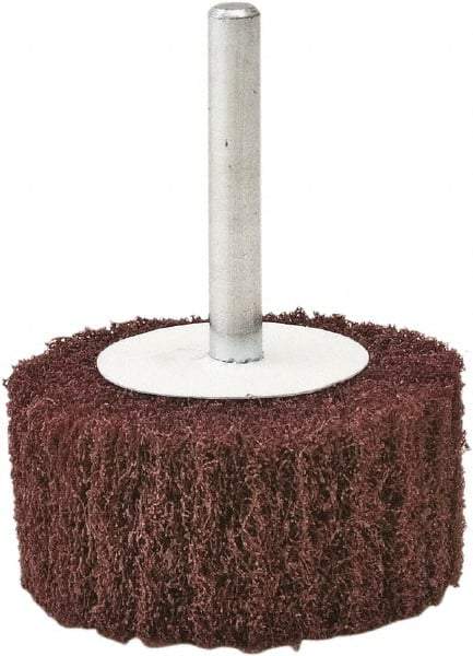 Camel Grinding Wheels - 2" Diam x 1" Face Width, Fine Aluminum Oxide Nonwoven Mounted Flap Wheel - 1/4" Shank Mount, 80 Grit, X Weighted Cloth Backing, 20,000 Max RPM - Benchmark Tooling