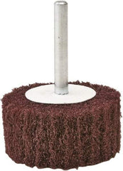 Camel Grinding Wheels - 3" Diam x 2" Face Width, Fine Aluminum Oxide Nonwoven Mounted Flap Wheel - 1/4" Shank Mount, 80 Grit, X Weighted Cloth Backing, 20,000 Max RPM - Benchmark Tooling