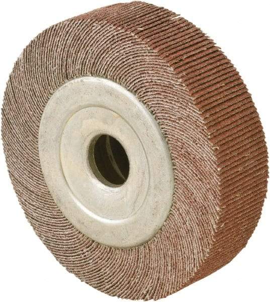 Camel Grinding Wheels - 6" Diam, 80 Grit Aluminum Oxide Unmounted Flap Wheels - 1" Hole, 2" Wide, Coated, Fine Grade, 5,000 Max RPM, X/Y Weighted Cloth Backing - Benchmark Tooling