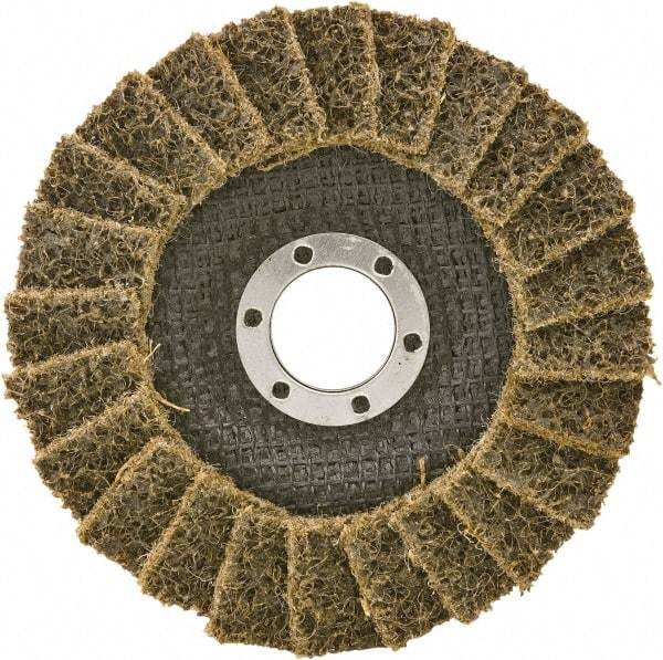 Camel Grinding Wheels - 60 Grit, 4-1/2" Disc Diam, 7/8" Center Hole, Type 29 Aluminum Oxide Flap Disc - 13,300 Max RPM, Non-Woven Backing, Arbor Attaching System, Non-Woven - Benchmark Tooling