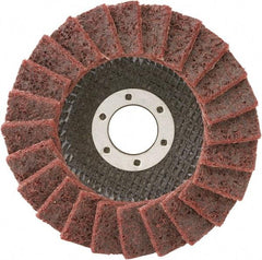 Camel Grinding Wheels - 80 Grit, 5" Disc Diam, 7/8" Center Hole, Type 29 Aluminum Oxide Flap Disc - 12,200 Max RPM, Non-Woven Backing, Arbor Attaching System, Non-Woven - Benchmark Tooling