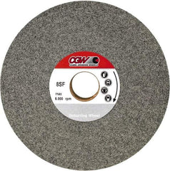 Camel Grinding Wheels - 8" Diam, 1" Face Width, 3" Center Hole, Fine Grade, Silicon Carbide Deburring Wheel - Convolute, Hard Density 8 Grade, 4,500 RPM - Benchmark Tooling