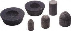 Camel Grinding Wheels - Type 18R, 1-1/2" Max Diam, 2-1/2" Head Thickness, 16 Grit Square Tip Plug - Aluminum Oxide, Coarse Grade, 5/8-11 Shank Thread - Benchmark Tooling