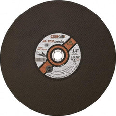 Camel Grinding Wheels - 14" 30 Grit Aluminum Oxide Cutoff Wheel - 3/32" Thick, 1" Arbor, 4,400 Max RPM - Benchmark Tooling