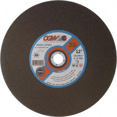 Camel Grinding Wheels - 12" 24 Grit Aluminum Oxide Cutoff Wheel - 1/8" Thick, 1" Arbor, 5,100 Max RPM - Benchmark Tooling
