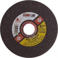 Camel Grinding Wheels - 4-1/2" 60 Grit Aluminum Oxide Cutoff Wheel - 0.035" Thick, 7/8" Arbor, 13,300 Max RPM - Benchmark Tooling