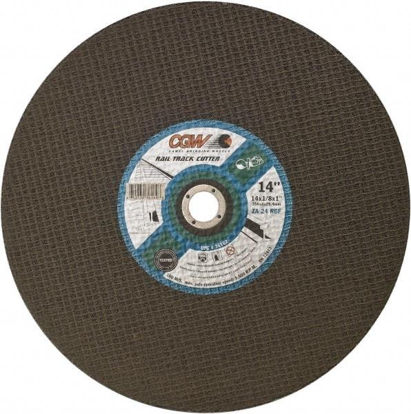Camel Grinding Wheels - 14" 24 Grit Aluminum Oxide Cutoff Wheel - 1/8" Thick, 1" Arbor, 5,500 Max RPM - Benchmark Tooling