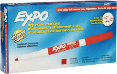 Expo - Red, Fine Point, Dozen Low Odor Dry Erase Markers - For Use with Dry Erase Marker Boards - Benchmark Tooling