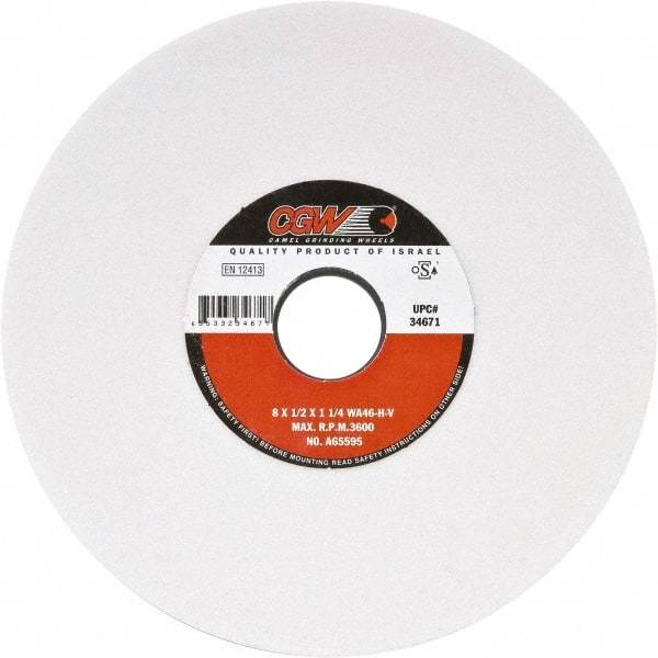 Camel Grinding Wheels - 12" Diam x 3" Hole x 1-1/2" Thick, I Hardness, 46 Grit Surface Grinding Wheel - Aluminum Oxide, Type 5, Medium Grade, Vitrified Bond, One-Side Recess - Benchmark Tooling