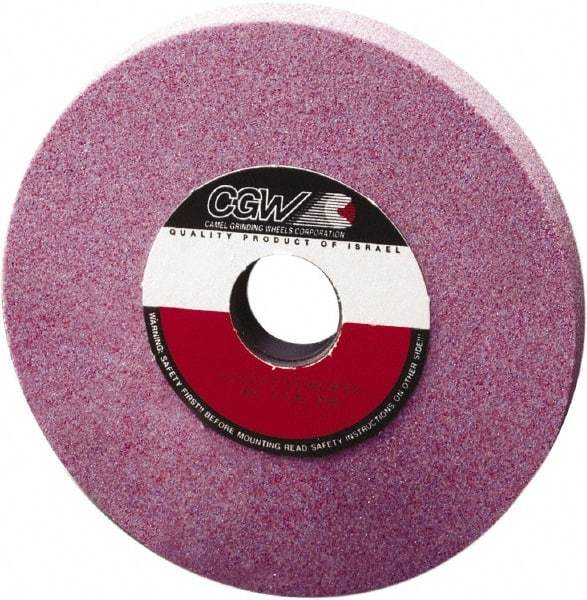 Camel Grinding Wheels - 7" Diam x 1-1/4" Hole x 1/2" Thick, J Hardness, 60 Grit Surface Grinding Wheel - Ceramic, Type 1, Medium Grade, Vitrified Bond, No Recess - Benchmark Tooling