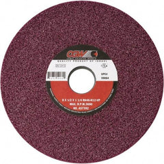 Camel Grinding Wheels - 8" Diam x 1-1/4" Hole x 1/2" Thick, H Hardness, 60 Grit Surface Grinding Wheel - Aluminum Oxide, Type 1, Medium Grade, Vitrified Bond, No Recess - Benchmark Tooling