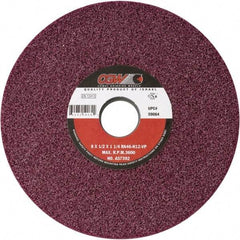 Camel Grinding Wheels - 14" Diam x 5" Hole x 2" Thick, H Hardness, 46 Grit Surface Grinding Wheel - Aluminum Oxide, Type 5, Medium Grade, Vitrified Bond, One-Side Recess - Benchmark Tooling