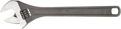 Channellock - 1-11/16" Jaw Capacity, 15" Standard Adjustable Wrench - Steel, Black Finish, 15" OAL - Benchmark Tooling