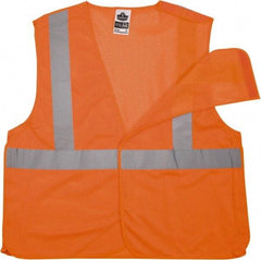Ergodyne - Size 4X/5XL High Visibility Orange Mesh Breakaway Vest - 58 to 64" Chest, ANSI/ISEA 107, Hook & Loop Closure, 1 Pocket, Polyester - Benchmark Tooling