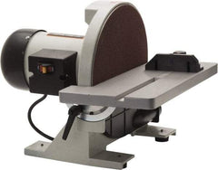 Enco - 12" Diam, 1,700 RPM, Single Phase Disc Sanding Machines - 16-3/8" Long Table x 6-7/8" Table Width, 16" Overall Length x 15.7" Overall Height - Benchmark Tooling