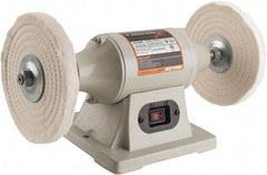 Enco - 8" Wheel Diam x 1/2" Wheel Width, 3/4 hp Buffer - 5/8" Arbor Hole Diam, 1 Phase, 3,450 Max RPM, 120 Volts - Benchmark Tooling