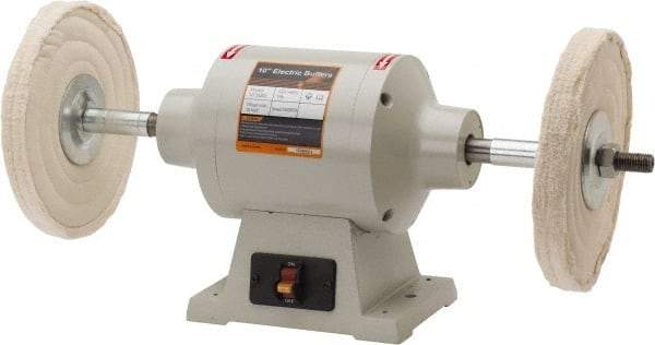 Enco - 10" Wheel Diam x 3/4" Wheel Width, 1 hp Buffer - 3/4" Arbor Hole Diam, 1 Phase, 3,450 Max RPM, 120 Volts - Benchmark Tooling