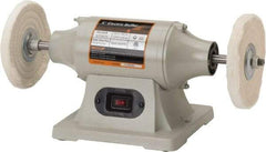 Enco - 6" Wheel Diam x 3/8" Wheel Width, 1/2 hp Buffer - 1/2" Arbor Hole Diam, 1 Phase, 3,450 Max RPM, 120 Volts - Benchmark Tooling