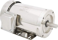 Leeson - 2 Max hp, 1,800 Max RPM, Premium Efficient Electric AC DC Motor - 230/460 V Input, Three Phase, 145TC Frame, 7/8" Shaft Diam, C-Face with Base Mount, TEFC Enclosure - Benchmark Tooling