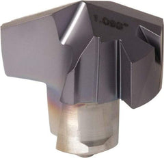 Iscar - Series ICP, 27.89mm Diam Grade IC908 Replaceable Drill Tip - Carbide, TiAlN/TiN Finish, 27 Seat Size - Benchmark Tooling