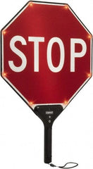 TAPCO - "Stop", 18" Wide x 24" High, Aluminum Stop & Yield Signs - 0.08" Thick, Red/White, Diamond Grade Reflectivity, Octagon, Post Mount - Benchmark Tooling