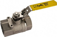 Apollo - 1-1/2" Pipe, Standard Port, Stainless Steel Standard Ball Valve - 2 Piece, NPT Ends, Locking Lever Handle, 600 WOG, 150 WSP - Benchmark Tooling
